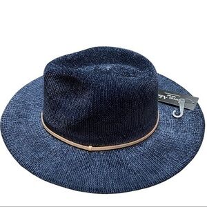 Marcus Adler New York The Hillary Hat -  Blue with Tan Trim - NWT